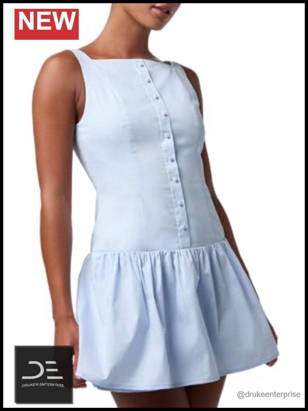 Lulus Rory Cocktail Shirt Mini Dress Fitted Drop Waist Square Neck